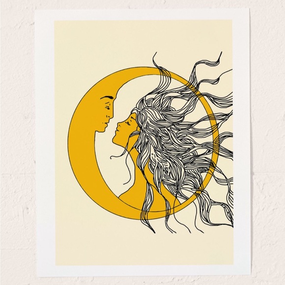 Urban outfitters// Nadja Sun And Moon Art Print - Picture 1 of 3